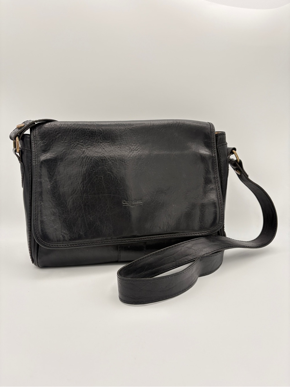 Cappelletti Black Crossbody Messenger Bag